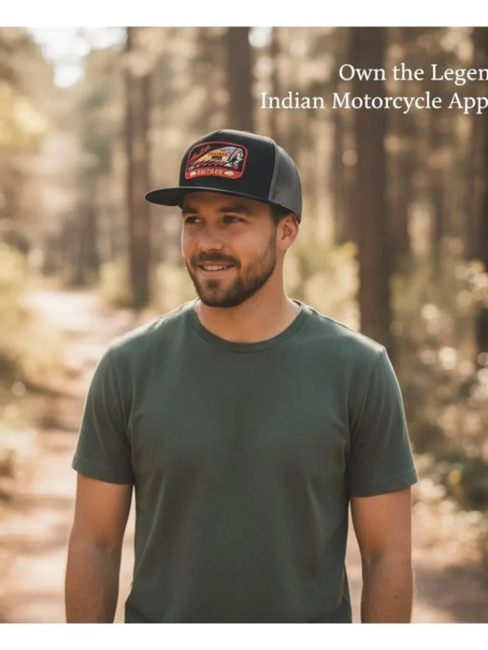 Retro Indian Motorcycle Trucker Hat Vintage Biker Patch OTTO Snapback Cap 80s